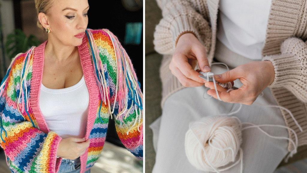 Metody kształtowania dekoltu w raglanie dzierganym od góry