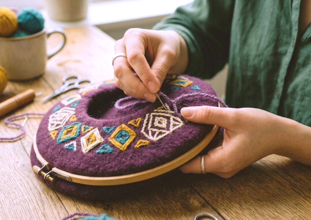 Woolbroidery: Ubierz czapkę i szal w haft!